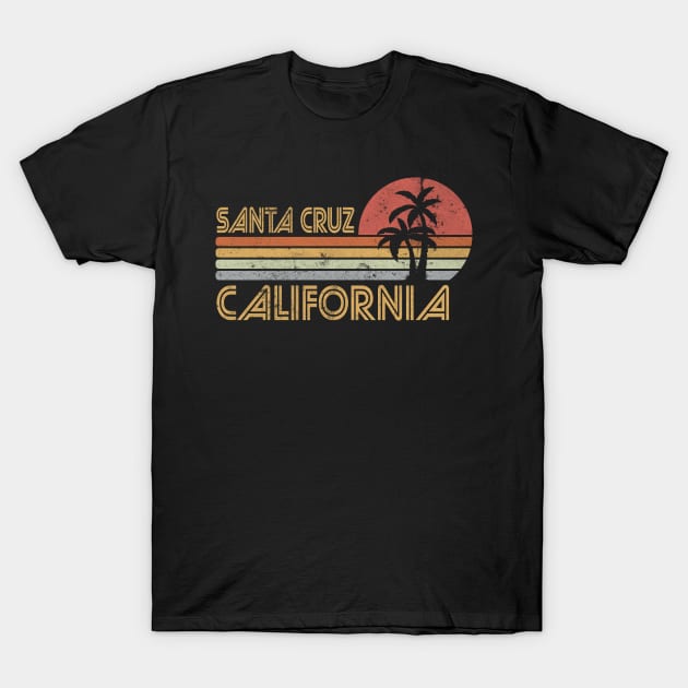 Santa Cruz California Sunset 70s 80s T-Shirt by Print-Dinner